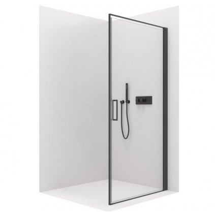 Cerano Porte, 1-krídlové sprchové dvere 80x195 cm, 8mm číre sklo, čierny profil, CER-CER-413486