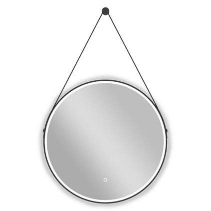 Cerano Rotondo, LED kúpeľňové zrkadlo Ø 60 cm, kovový rám, čierna matná, CER-CER-NT2805Y-60