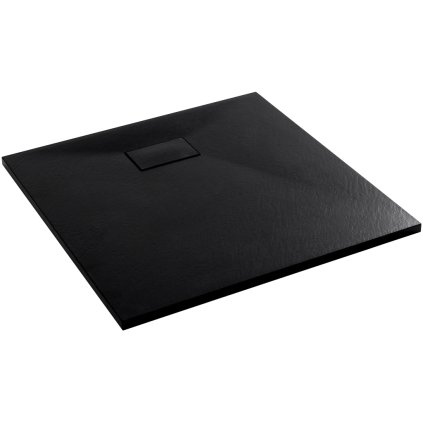Cerano Gusto, štvorcová sprchová vanička 90x90x3 cm z minerálneho kompozitu, čierna matná, CER-CER-414569