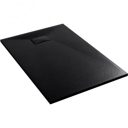 Cerano Gusto, obdĺžniková sprchová vanička 150x70x3 cm z minerálneho kompozitu, čierna matná, CER-CER-414617
