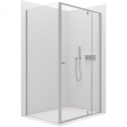 Cerano Santini, sprchovací kút s krídlovými dverami 110(dvere) x 90(stena) x 195 cm, 6mm číre sklo, chrómový profil, CER-CER-426229