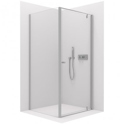 Cerano Ferri, krídlový sprchovací kút 90(dvere) x 80(stena) x 195 cm, 6mm číre sklo, chrómový profil, CER-CER-427453