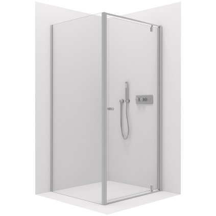 Cerano Ferri, krídlový sprchovací kút 90(dvere) x 90(stena) x 195 cm, 6mm číre sklo, chrómový profil, CER-CER-427456