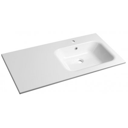 Sapho, ARECA umývadlo 110x50cm, liaty mramor, pravé, biela, AC101R