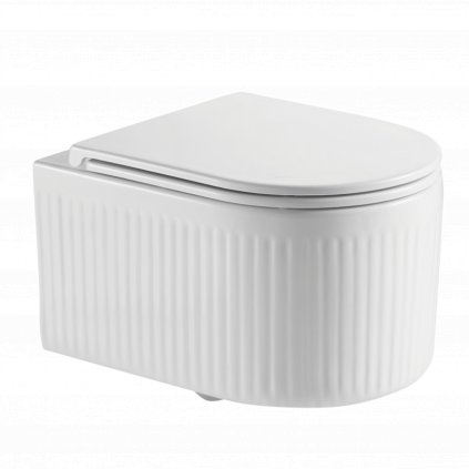 Invena Glamour, závesná WC misa so Swirlflush 495x365x363 mm + toaletné sedadlo s pomalým zatváraním, biela, INV-CE-92-001-L