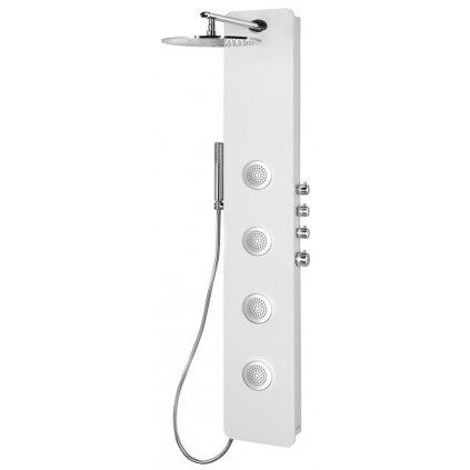 Polysan, SPIRIT ROUND sprchový panel s termostat. batériou 250x1550mm, nástenný, biela, 71151
