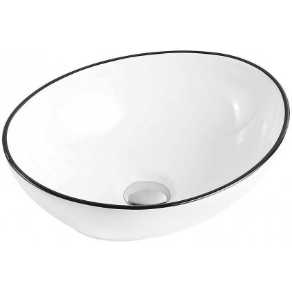 Mexen ELZA umývadlo, 40x34 cm, biela s čiernym okrajom, 21014007