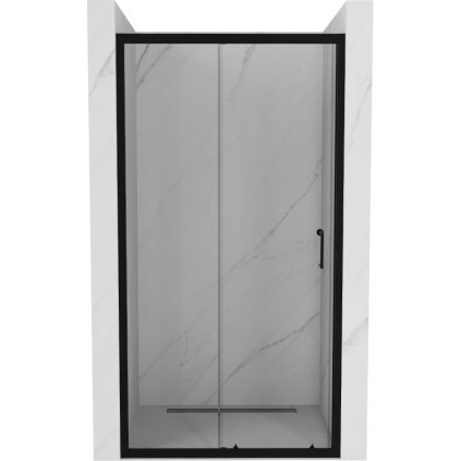 Mexen Apia, posuvné dvere do otvoru 140 x 190 cm, 6mm číre sklo, čierny profil, 845-140-000-70-00