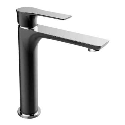 Laveo Raila, vysoká umývadlová batéria stojanková h-250, chrómová-čierna, LAV-BLL_72ND