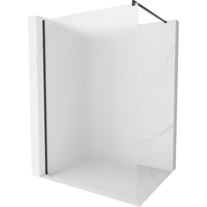 Mexen Kioto, sprchová zástena Walk-In 130 x 200 cm, 8mm sklo námraza, čierny profil, 800-130-101-70-30