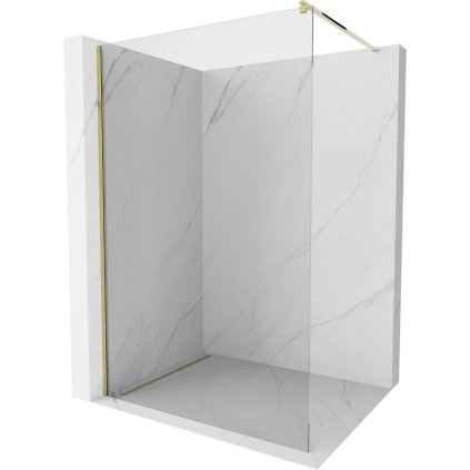 Mexen Kioto, sprchová zásteny typ Walk-In 180 x 200 cm, 8mm číre sklo, zlatý lesklý profil, 800-180-101-50-00