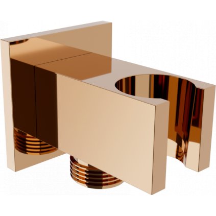 Mexen CUBE, podomietkové rohové pripojenie ručnej sprchy 1/2", ružové-zlato, 79300-60