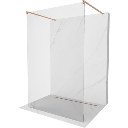Mexen Kioto, sprchová zástena Walk-In 120 x 200 cm, 8mm číre sklo, medený matný profil, 800-120-002-65-00
