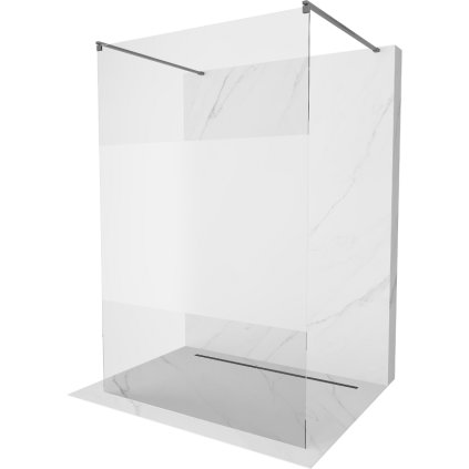 Mexen Kioto, sprchová zástena Walk-In 140 x 200 cm, 8mm číre sklo-námraza, grafitový profil, 800-140-002-66-35