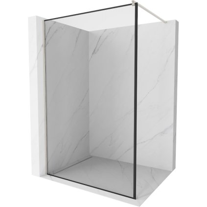 Mexen Kioto, sprchová zástena Walk-In 80 x 200 cm, 8mm číre sklo čierny vzor, brúsená oceľ profil,  800-080-101-97-70