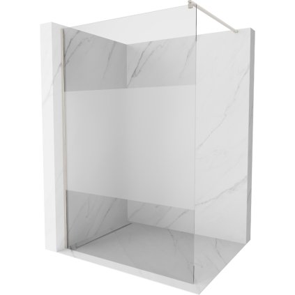 Mexen Kioto, sprchová zástena Walk-In 140 x 200 cm, 8mm číre sklo-námraza, brúsená oceľ profil, 800-140-101-97-35