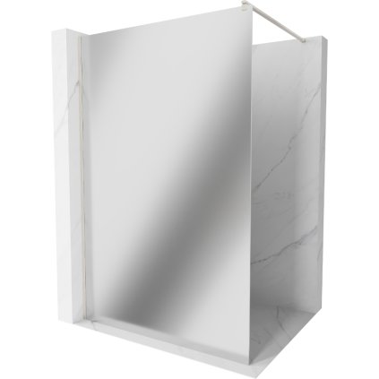 Mexen Kioto, sprchová zástena Walk-In 100 x 200 cm, 8mm sklo vzor zrkadlo, brúsená oceľ profil, 800-100-101-97-50