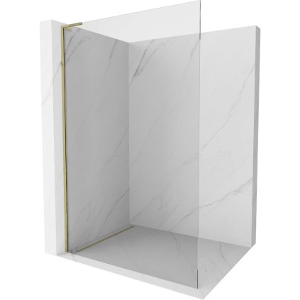 Mexen Kioto L, sprchová zástena Walk-In 115 x 200 cm, 8mm číre sklo, zlatý lesklý profil,800-115-103-50-00