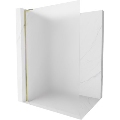 Mexen Kioto L, sprchová zástena Walk-In 110 x 200 cm, 8mm sklo námraza, zlatý lesklý profil,800-110-103-50-30