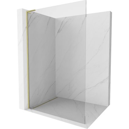 Mexen Kioto L, sprchová zástena Walk-In 60 x 200 cm, 8mm číre sklo, zlatý matný profil, 800-060-103-55-00