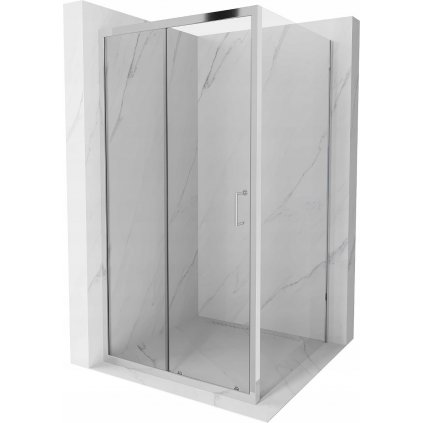 Mexen APIA, sprchový kút s posuvnými dverami 100 (dvere) x 100 (stena) cm, 5mm číre sklo, chrómový profil, 840-100-100-01-00