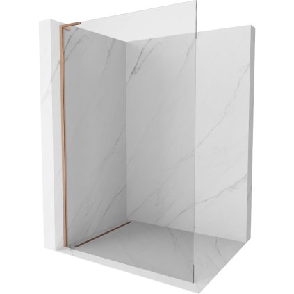 Mexen Kioto L, sprchová zástena Walk-In 70 x 200 cm, 8mm číre sklo, medený matný profil, 800-070-103-65-00