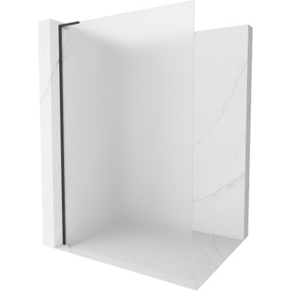 Mexen Kioto L, sprchová zástena Walk-In 70 x 200 cm, 8mm sklo námraza, čierny profil, 800-070-103-70-30