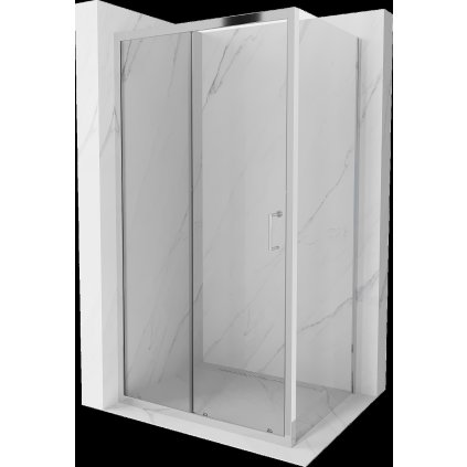 Mexen APIA, sprchový kút s posuvnými dverami 110 (dvere) x 80 (stena) cm, 5mm číre sklo, chrómový profil, 840-110-080-01-00