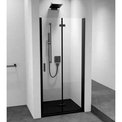 Polysan, ZOOM LINE BLACK sprchové dvere skladacie 800 mm, pravé, číre sklo, ZL4815BR