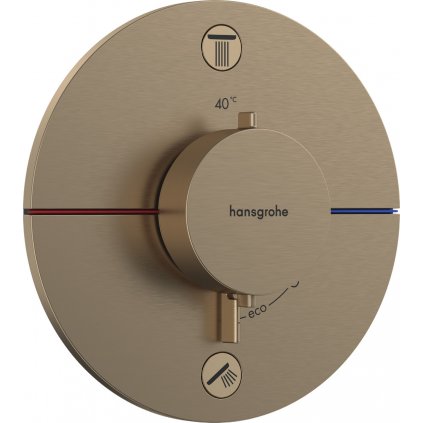 Hansgrohe ShowerSelect Comfort S, termostat pod omietku pre 2 spotrebiče s EN1717, kartáčovaný bronz, HAN-15556140