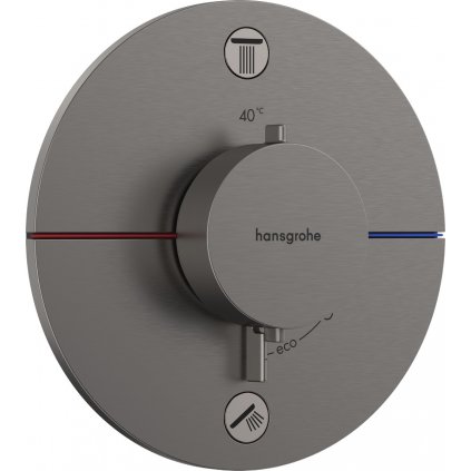 Hansgrohe ShowerSelect Comfort S, termostat pod omietku pre 2 spotrebiče s EN1717, kartáčovaný čierny chróm, HAN-15556340