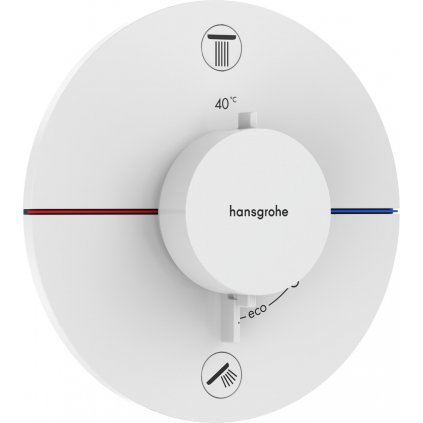 Hansgrohe ShowerSelect Comfort S, termostat pod omietku pre 2 spotrebiče s EN1717, biela matná, HAN-15556700