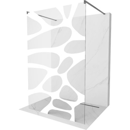 Mexen Kioto, sprchová zástena Walk-In 100 x 200 cm, 8mm číre sklo biely vzor, grafitový profil, 800-100-002-66-97