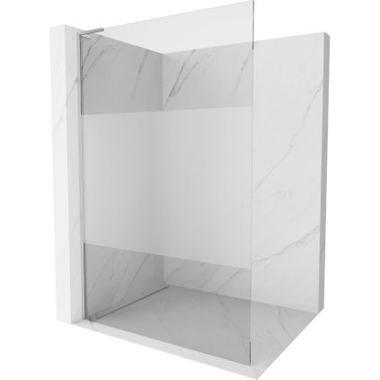 Mexen Kioto L, sprchová zástena Walk-In 100 x 200 cm, 8mm číre sklo-námraza, brúsená oceľ profil, 800-100-103-97-35