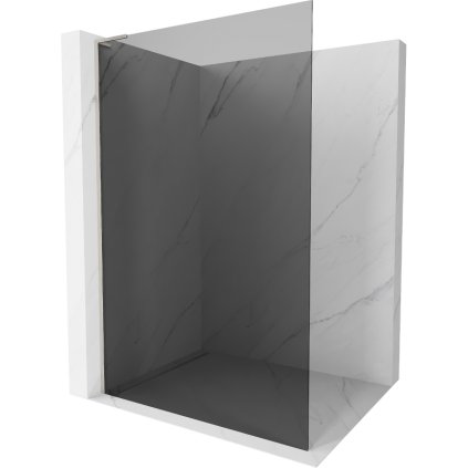 Mexen Kioto L, sprchová zástena Walk-In 120 x 200 cm, 8mm šedé sklo, brúsená oceľ profil, 800-120-103-97-40