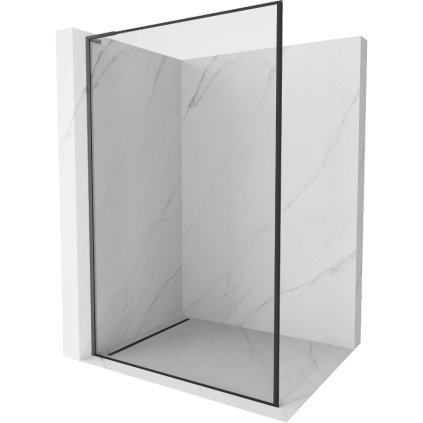 Mexen Kioto L, sprchová zástena Walk-In 60 x 200 cm, 8mm číre sklo čierny vzor, grafitový profil, 800-060-103-66-70