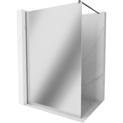 Mexen Kioto, sprchová zástena Walk-In 120 x 200 cm, 8mm sklo vzor zrkadlo, grafitový profil, 800-120-101-95-50
