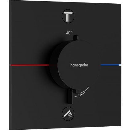 Hansgrohe ShowerSelect Comfort E, termostat pod omietku pre 2 spotrebiče s EN1717, čierna matná, HAN-15578670