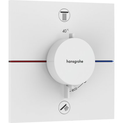 Hansgrohe ShowerSelect Comfort E, termostat pod omietku pre 2 spotrebiče s EN1717, biela matná, HAN-15578700