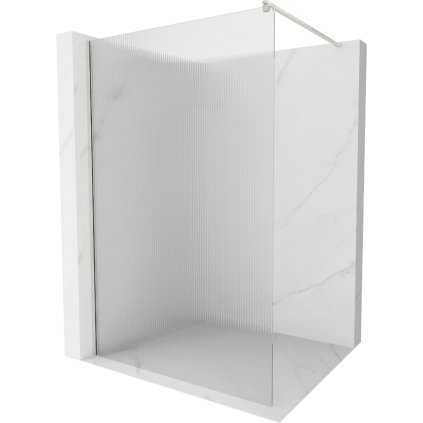 Mexen Kioto, sprchová zástena Walk-In 140 x 200 cm, 8mm sklo s rebrovým vzorom, brúsená oceľ profil, 800-140-101-97-09