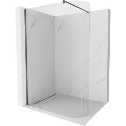 Mexen Kioto, sprchová zástena Walk-In 150 x 200 cm, 8mm číre sklo, grafitový profil, 800-150-101-66-06