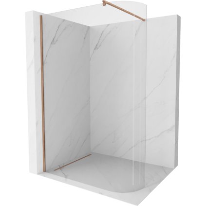 Mexen Kioto, sprchová zástena Walk-In 120 x 200 cm, 8mm číre sklo, medený matný profil, 800-120-101-65-06