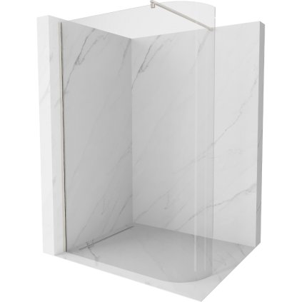 Mexen Kioto, sprchová zástena Walk-In 140 x 200 cm, 8mm číre sklo, brúsená oceľ profil, 800-140-101-97-06