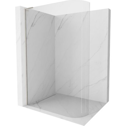 Mexen Kioto L, sprchová zástena Walk-In 80 x 200 cm, 8mm číre sklo, brúsená oceľ profil, 800-080-103-97-06