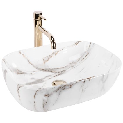 Rea Belinda, umývadlo na dosku 460x320x125 mm, Aiax-mramor, REA-U6596