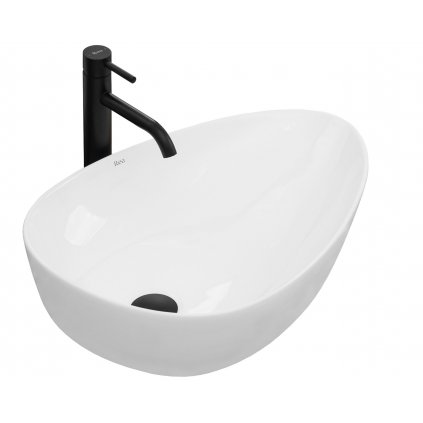 Rea Greta55, umývadlo na dosku 560x390x130 mm, biela lesklá, REA-U8536