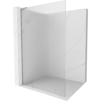 Mexen Kioto L, sprchová zástena Walk-In 120 x 200 cm, 8mm sklo s rebrovým vzorom, chrómový profil, 800-120-103-01-09
