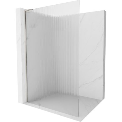 Mexen Kioto L, sprchová zástena Walk-In 70 x 200 cm, 8mm sklo s rebrovým vzorom, brúsená oceľ profil, 800-070-103-97-09