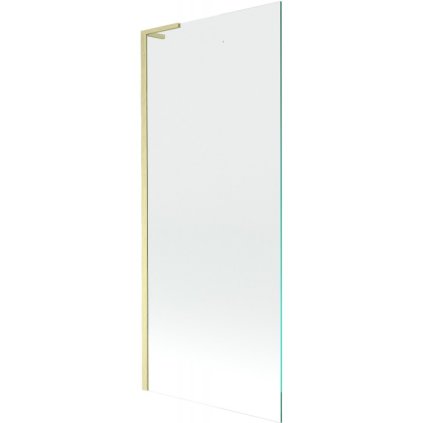 Mexen Next L, 1-krídlová vaňová zástena 80 x 150 cm, 6mm číre sklo, zlatý matný profil, 895-080-000-03-00-55