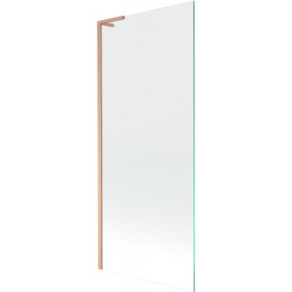 Mexen Next L, 1-krídlová vaňová zástena 80 x 150 cm, 6mm číre sklo, medený profil, 895-080-000-03-00-65